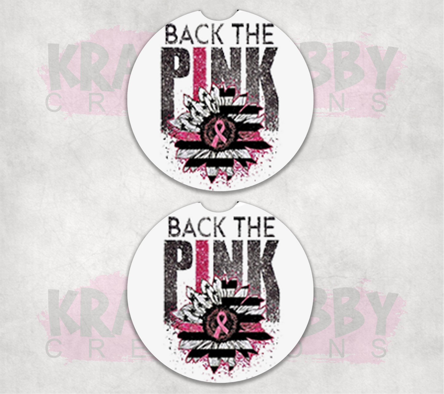 Car Coaster - Neoprene Car Coasters (2) - Back The Pink