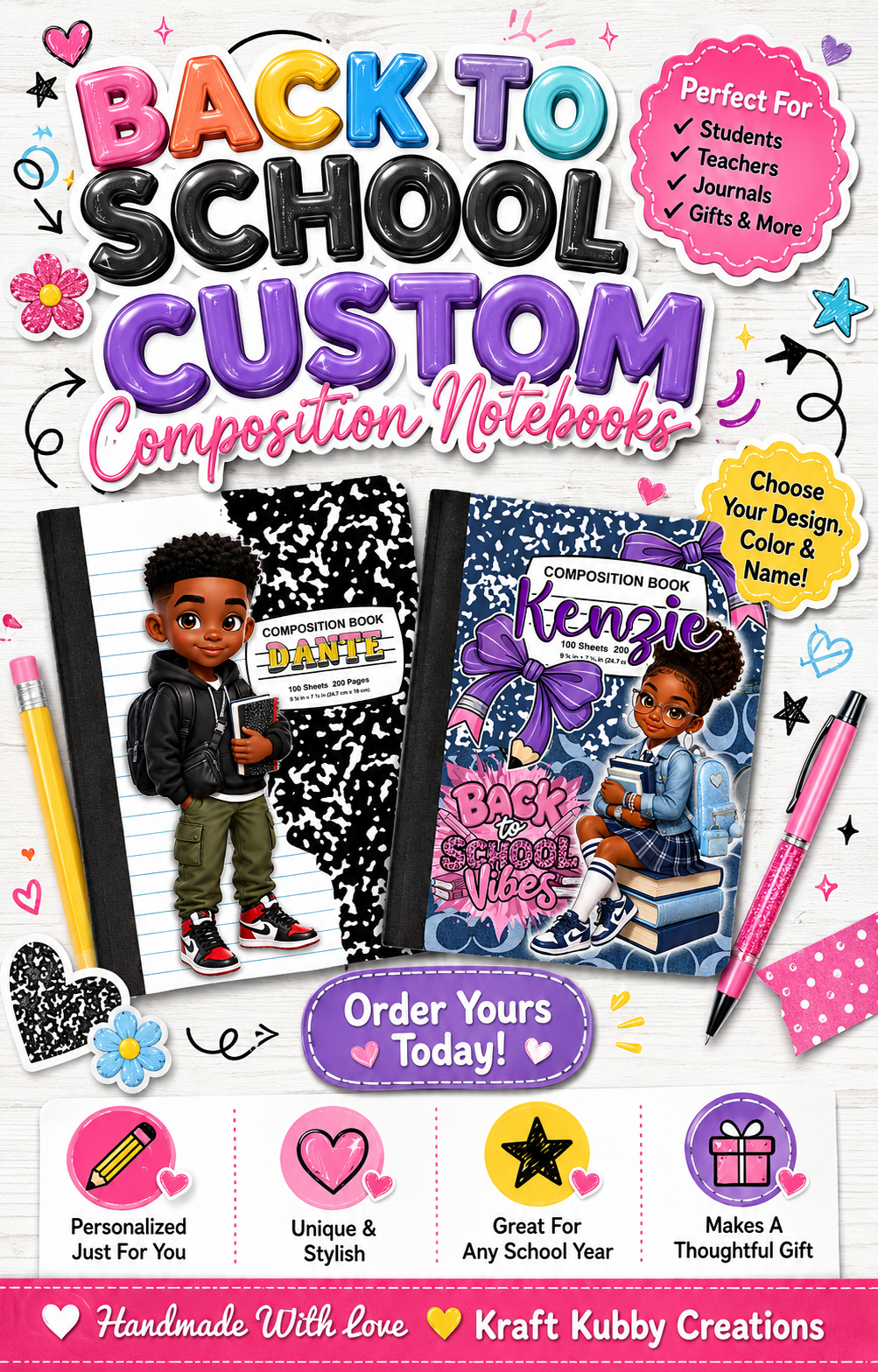 Custom Composition Books - Book and Custom Labels Included