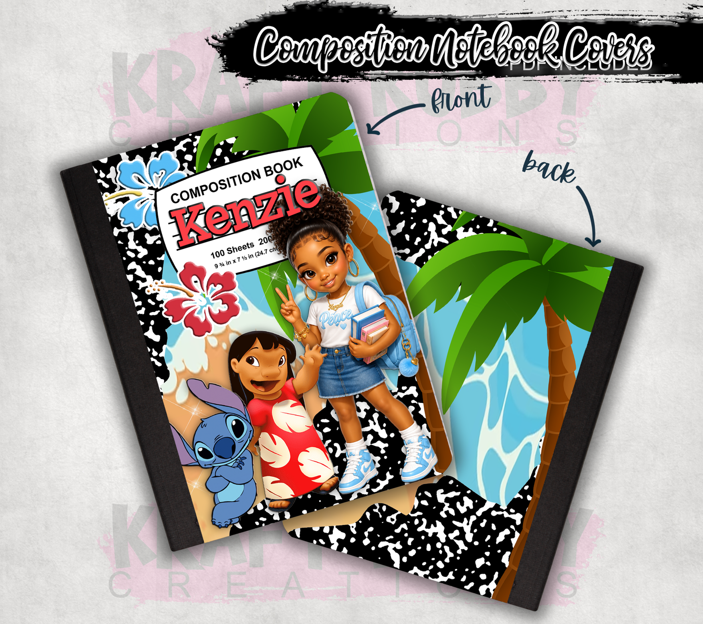 Custom Composition Books - Book and Custom Labels Included