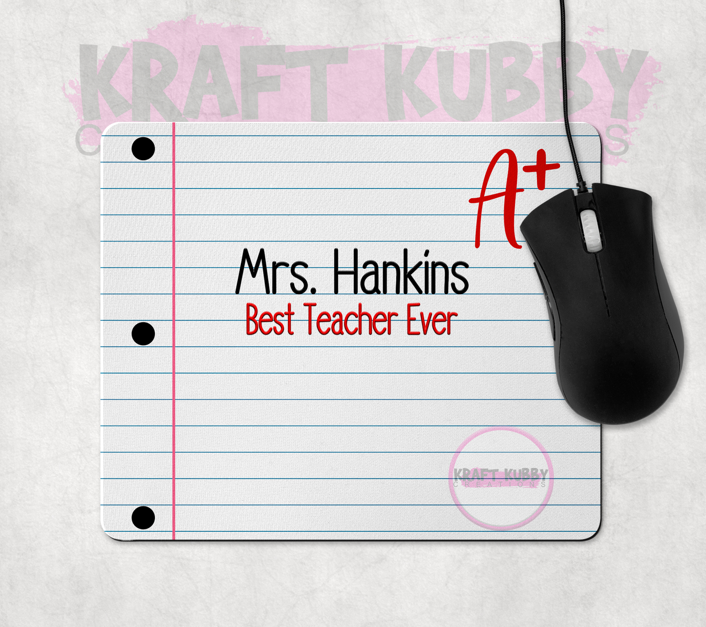Mousepad - Teacher's Appreciation - Notebook Paper - Personalized