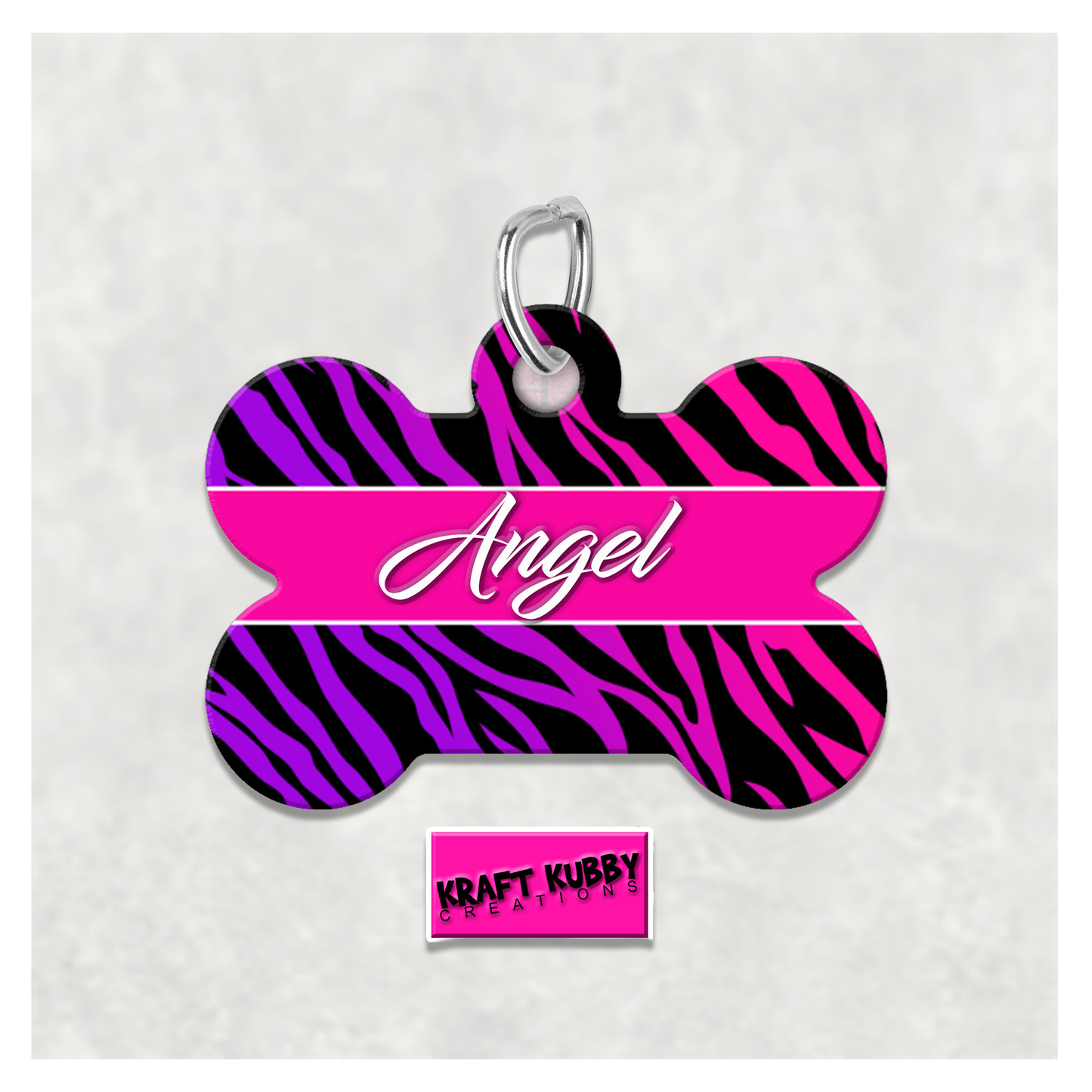 Pet Tag - Personalized Pet ID Tag - Bone Tag - Angel