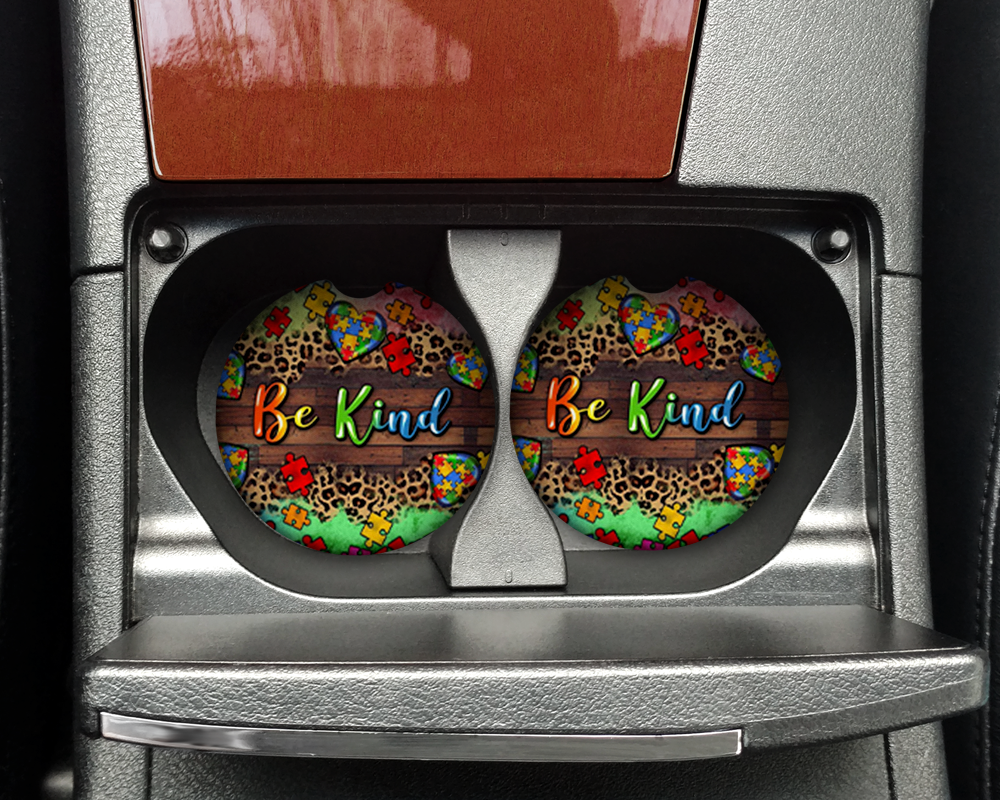 Car Coaster - Neoprene Car Coasters (2) - Be Kind