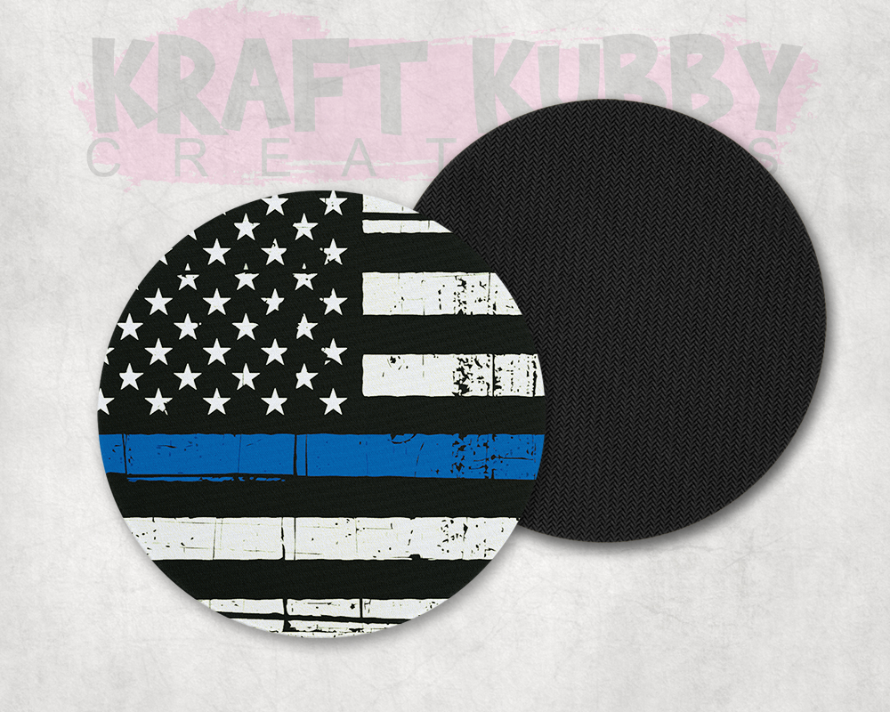 Table Coaster - Neoprene Table Coasters - Blue Flag