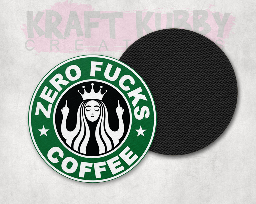 Table Coaster - Neoprene - Starbucks - Zero Fucks Given