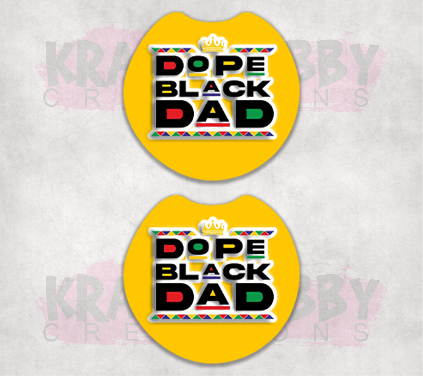 Car Coaster - Neoprene Car Coasters (2) - Dope Black Dad