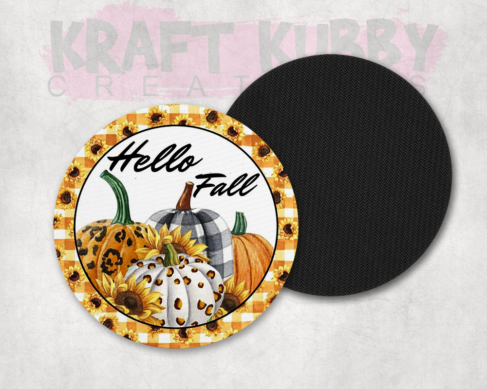 Table Coaster - Neoprene Table Coasters - Hello Fall