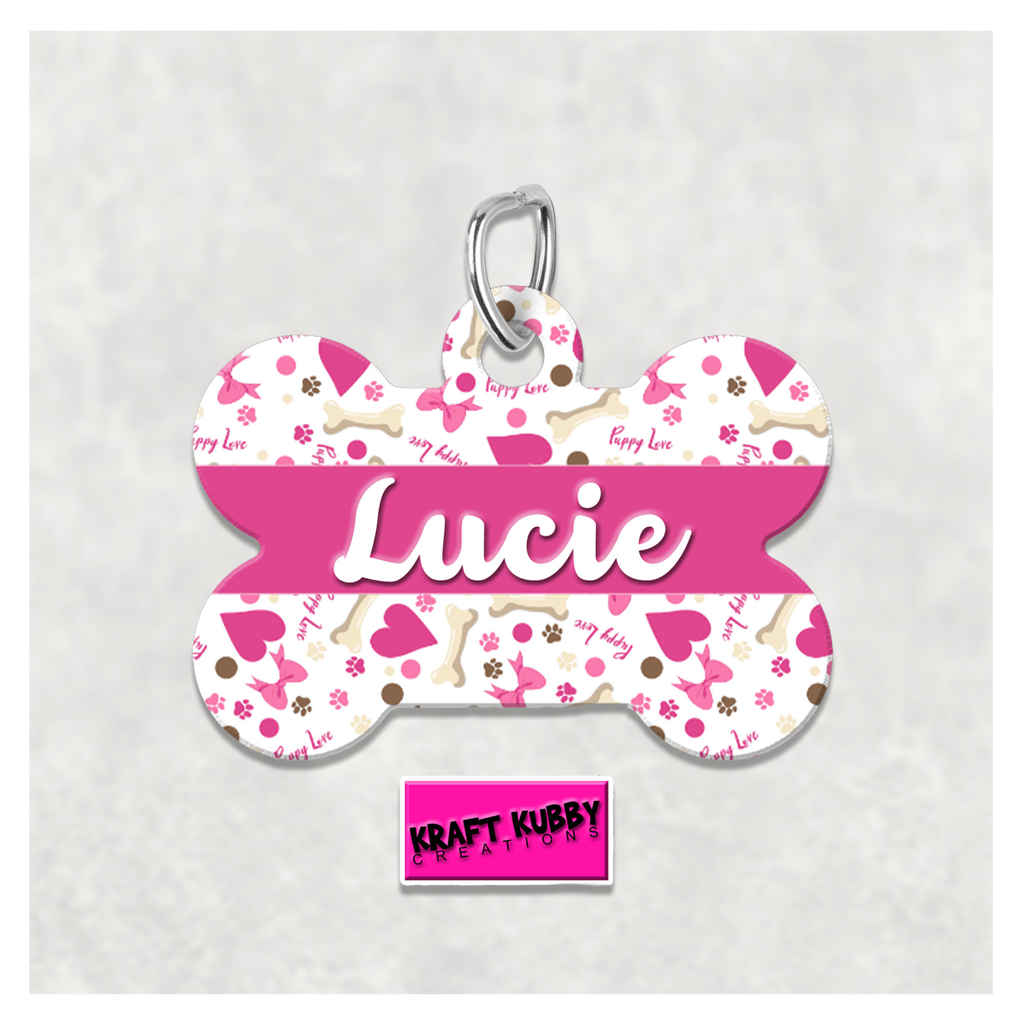 Pet Tag - Personalized Pet ID Tag - Bone Tag - Lucie