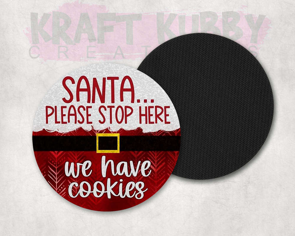 Table Coaster - Neoprene - Christmas - Dear Santa Please Stop Here...