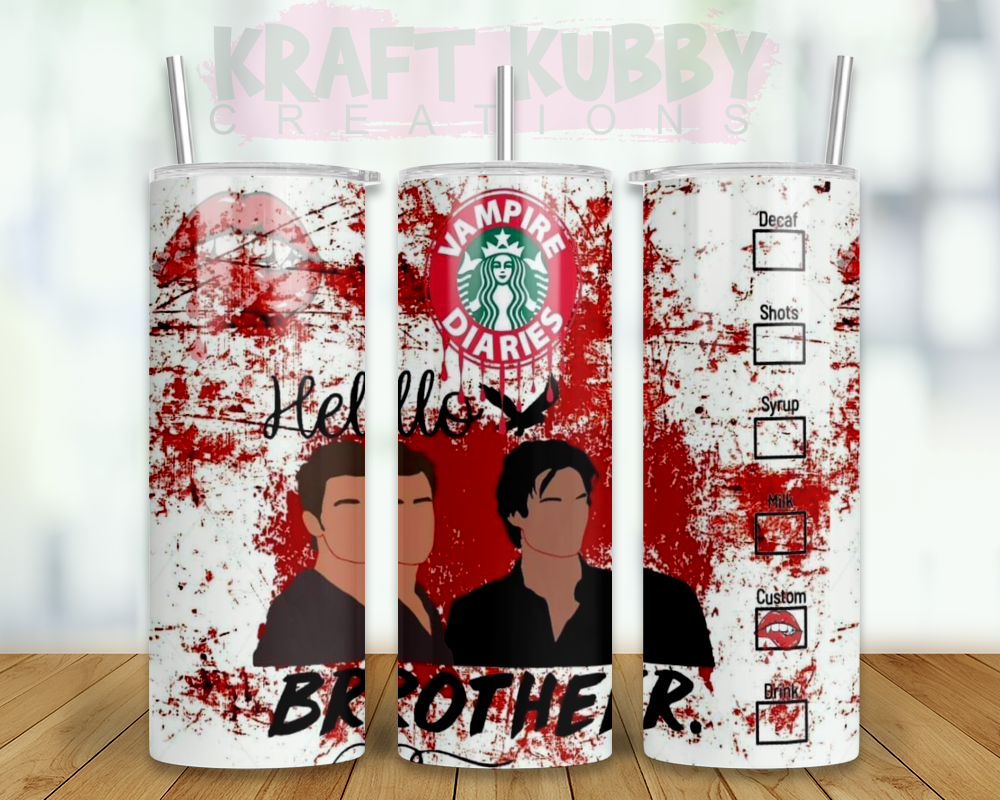 Tumbler - 20 oz - Sublimation - Starbucks - Vampire Diaries