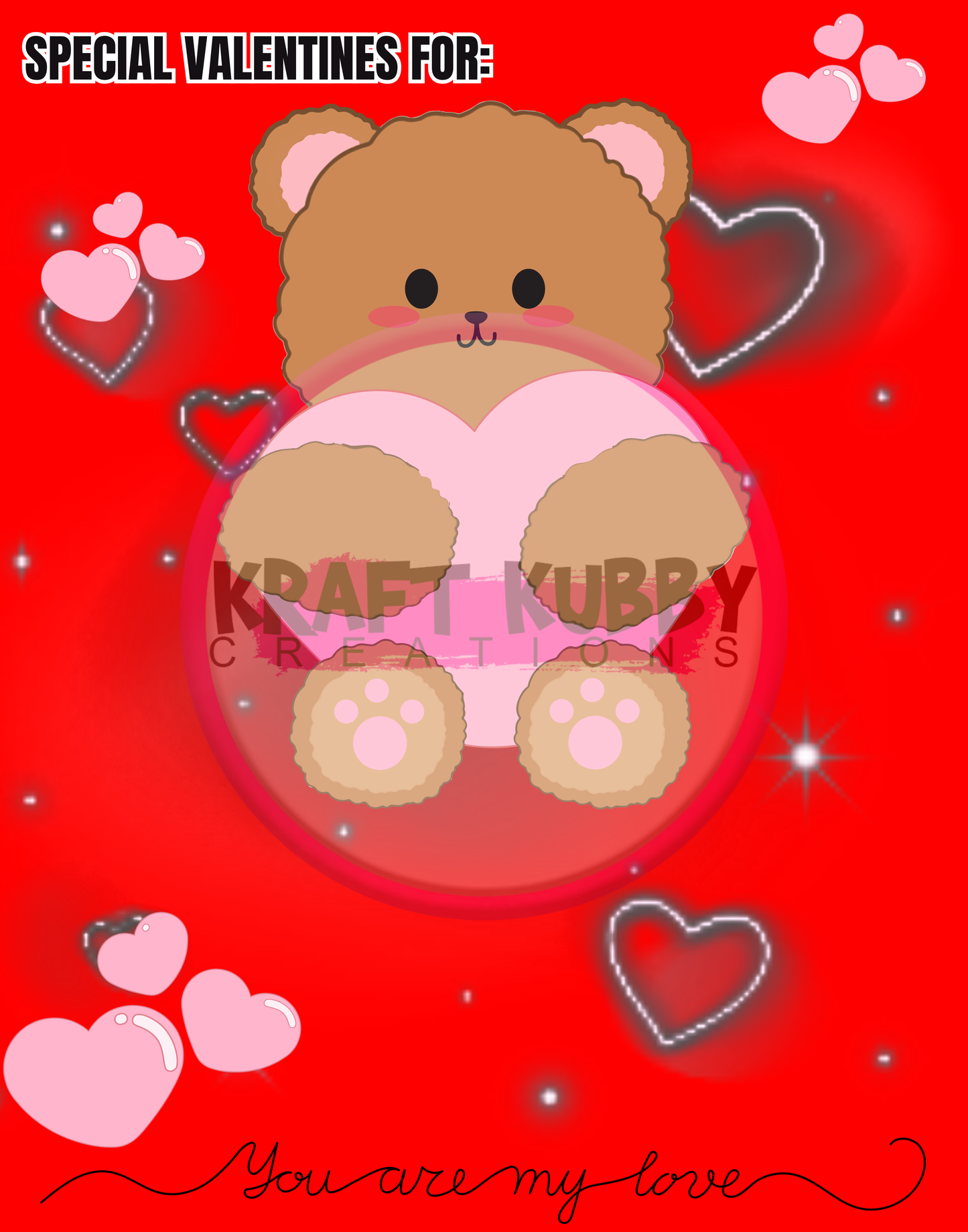 Digital Template - Jumbo Valentine Card Treat Templates - 11x14 inch - Canva