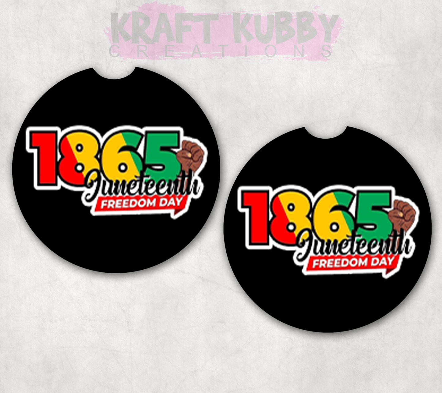 Car Coaster - Neoprene Car Coasters (2) - Juneteenth #1 - 1865