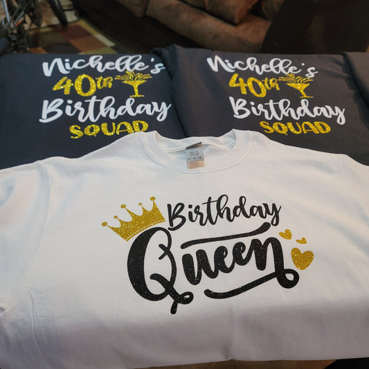 T-Shirts - Clothing - Birthday Queen & Squad T-Shirts