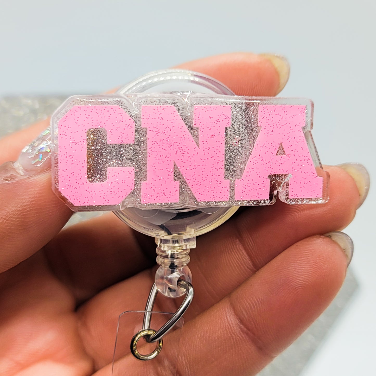 CNA - Acrylic Badge Reel - 2 inch Retractable Badge Reel - Interchangeable