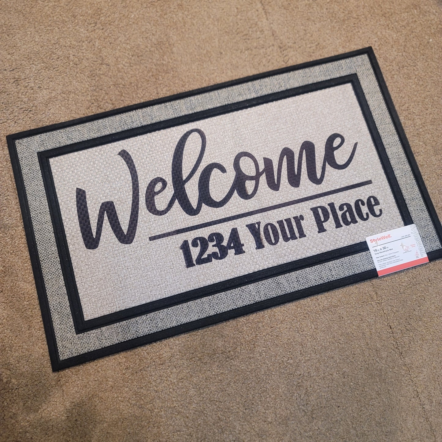 Heavy Duty Door Mat - Custom - Welcome & Your Address