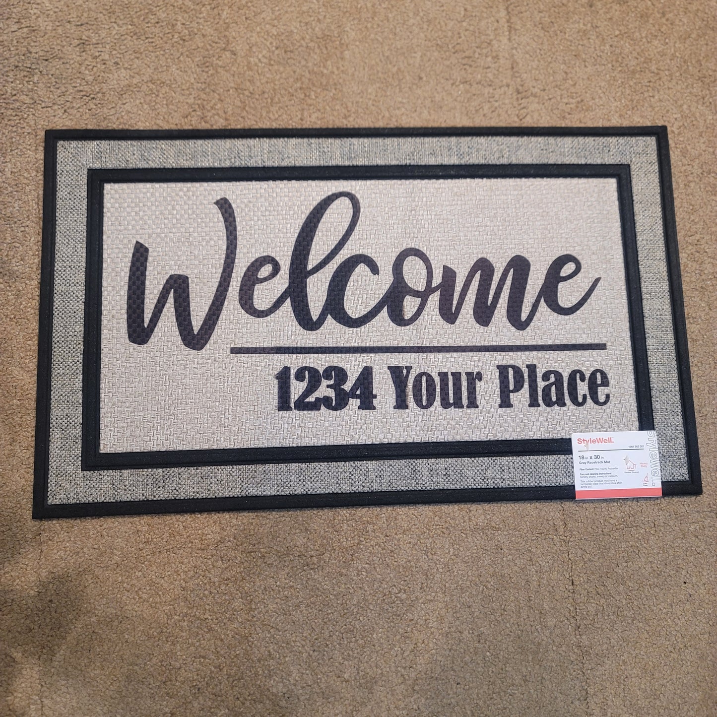 Heavy Duty Door Mat - Custom - Welcome & Your Address