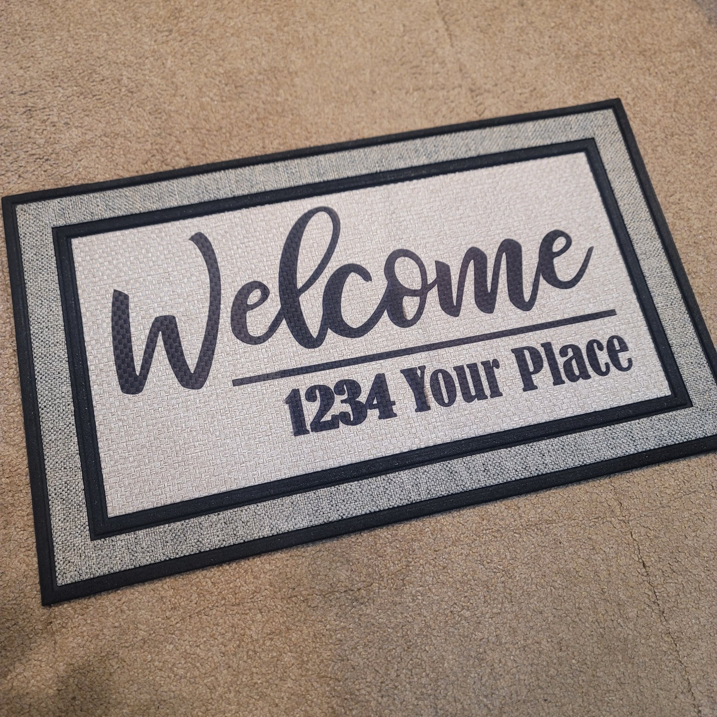 Heavy Duty Door Mat - Custom - Welcome & Your Address
