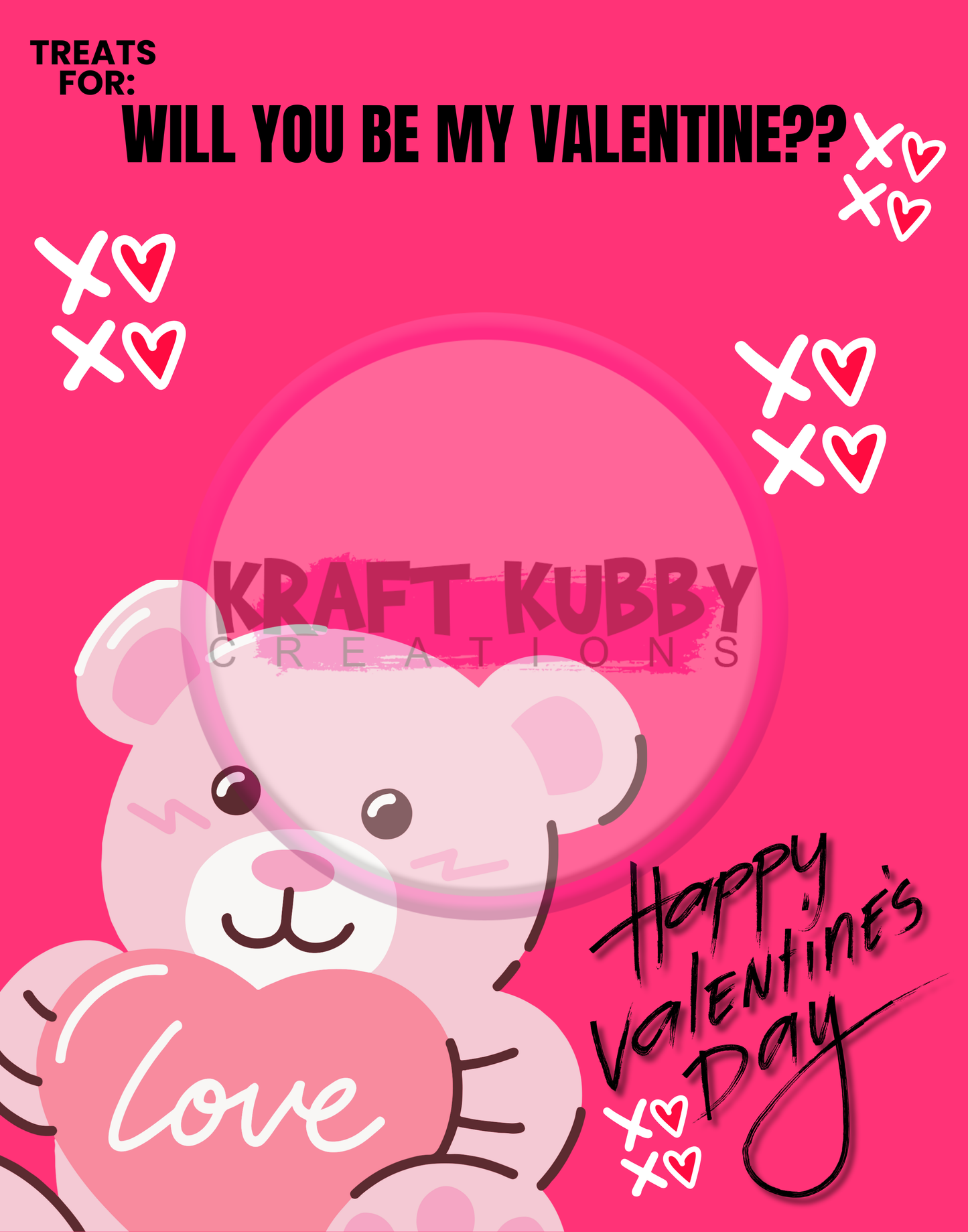 Digital Template - Jumbo Valentine Card Treat Templates - 11x14 inch - Canva