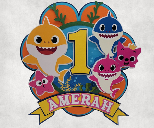 Cake Topper - 3D Character Cake Topper - Baby Shark
