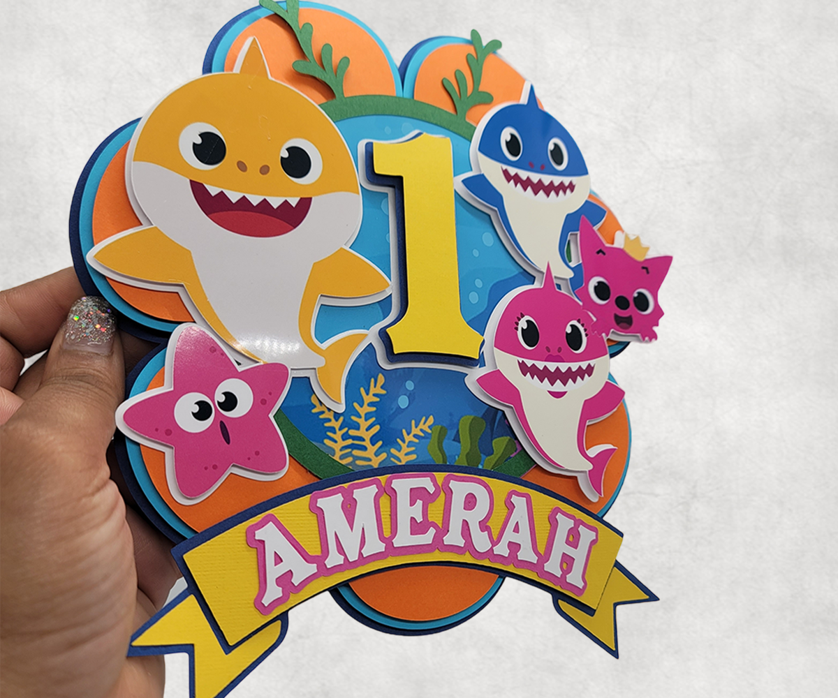 Cake Topper - 3D Character Cake Topper - Baby Shark