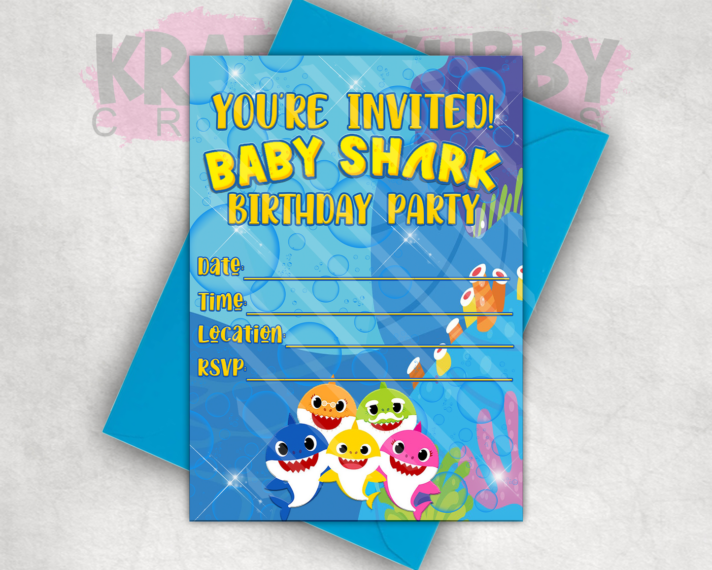 Party Treats Packages - 1 Dozen Treats Each - Baby Shark