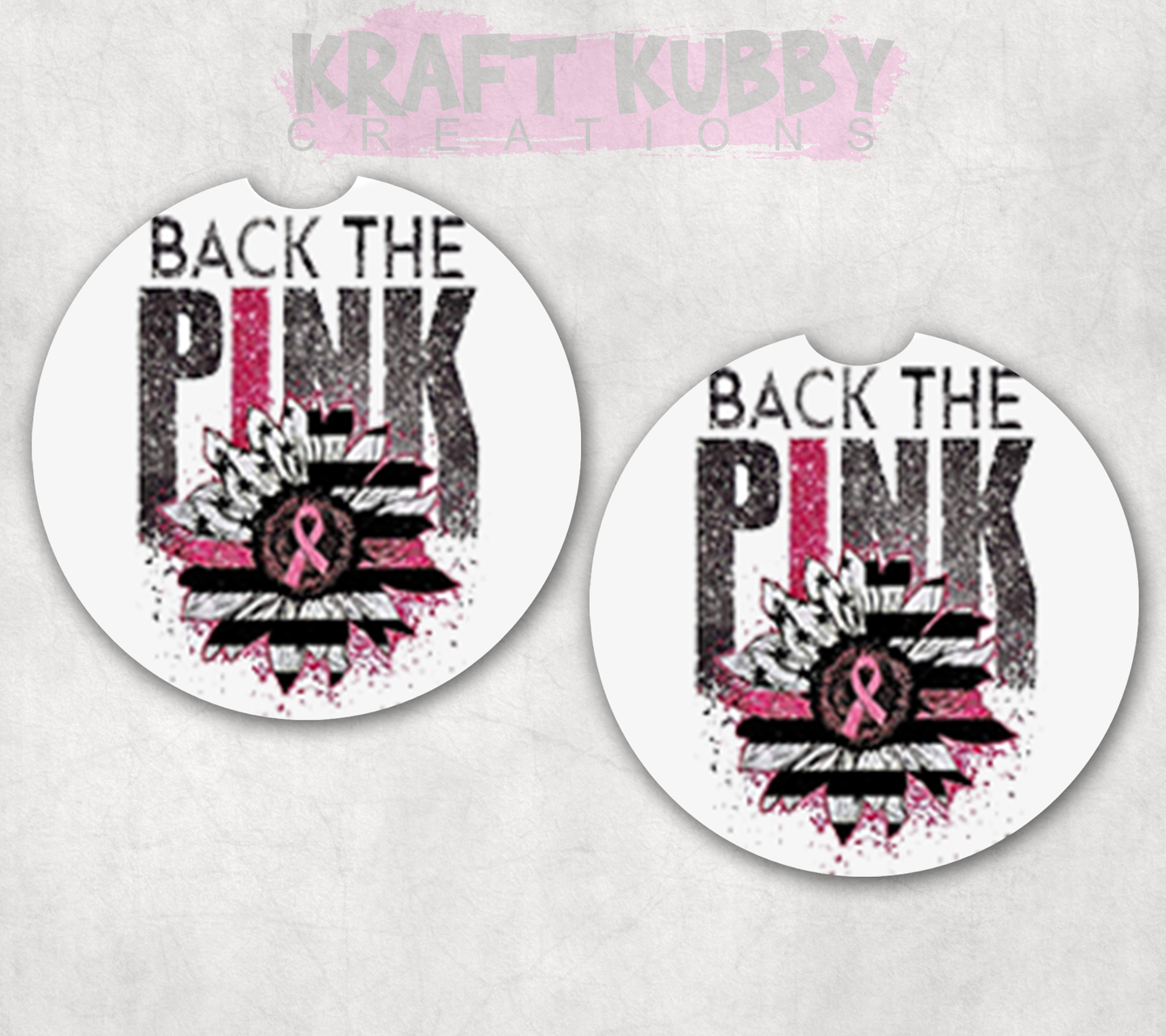 Car Coaster - Neoprene Car Coasters (2) - Back The Pink
