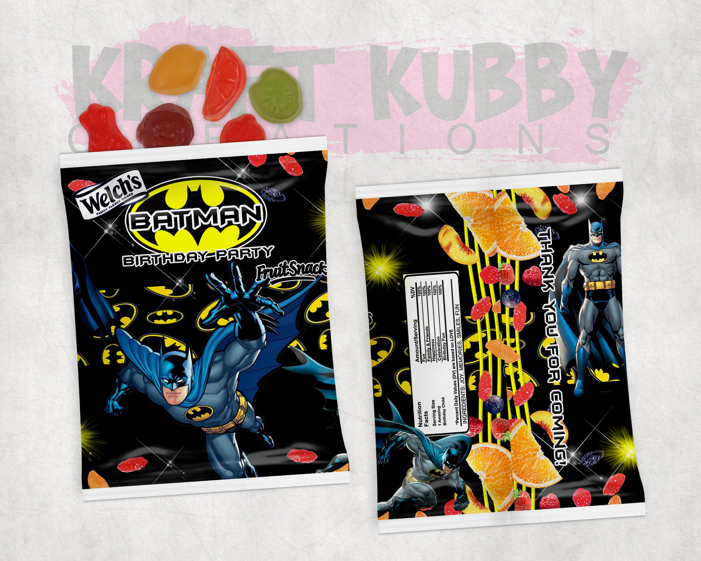 Party Treats Packages - 1 Dozen Treats Each - Batman