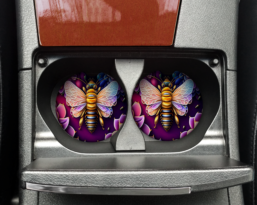 Car Coaster - Neoprene Car Coasters (2) - Bees #2
