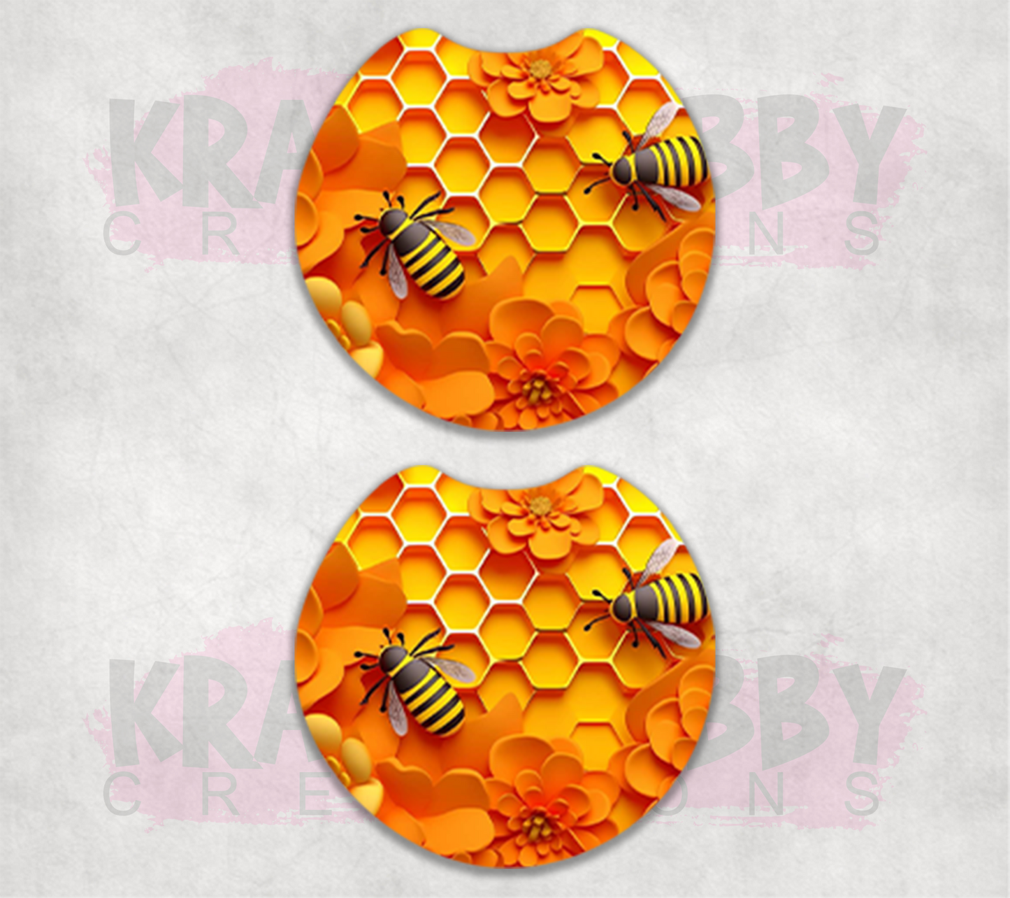 Car Coaster - Neoprene Car Coasters (2) - Bees #1