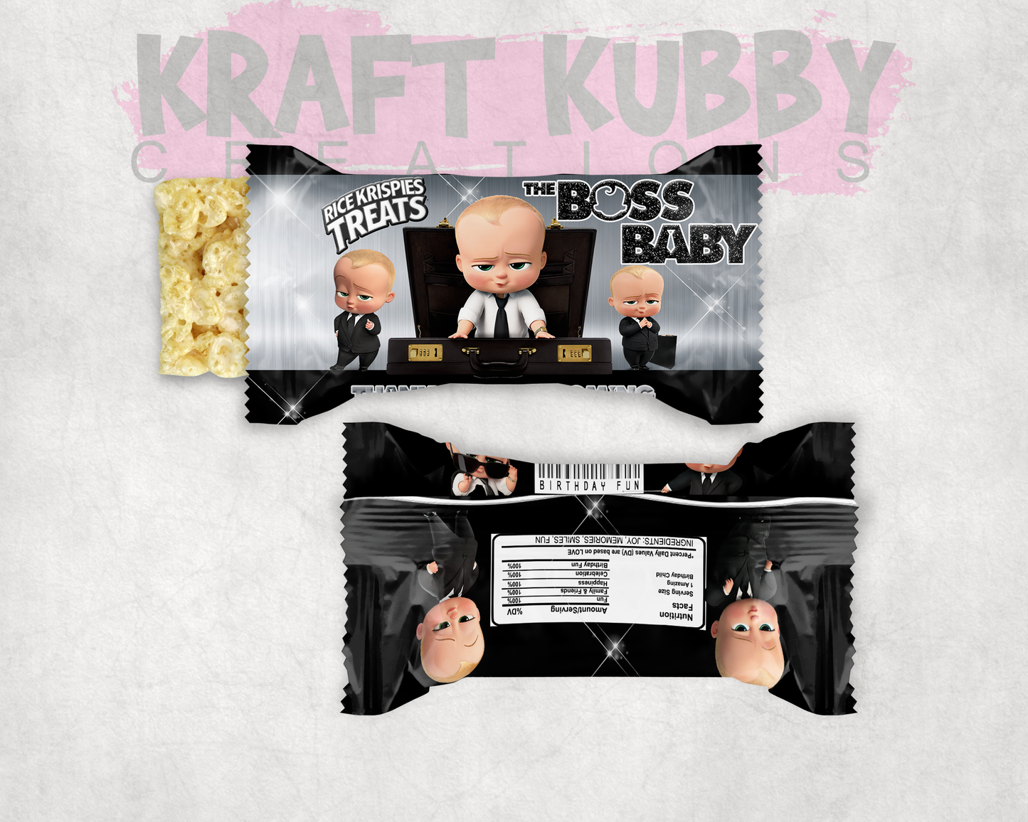 Party Treats Packages - 1 Dozen Treats Each - Boss Baby