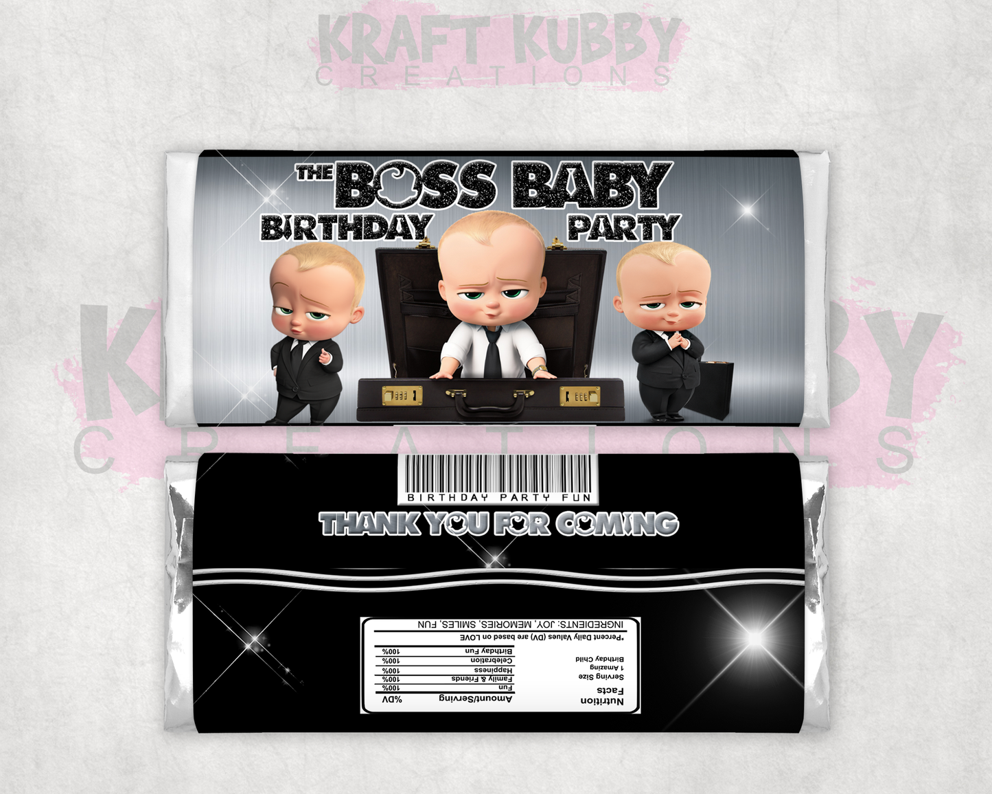 Party Treats Packages - 1 Dozen Treats Each - Boss Baby