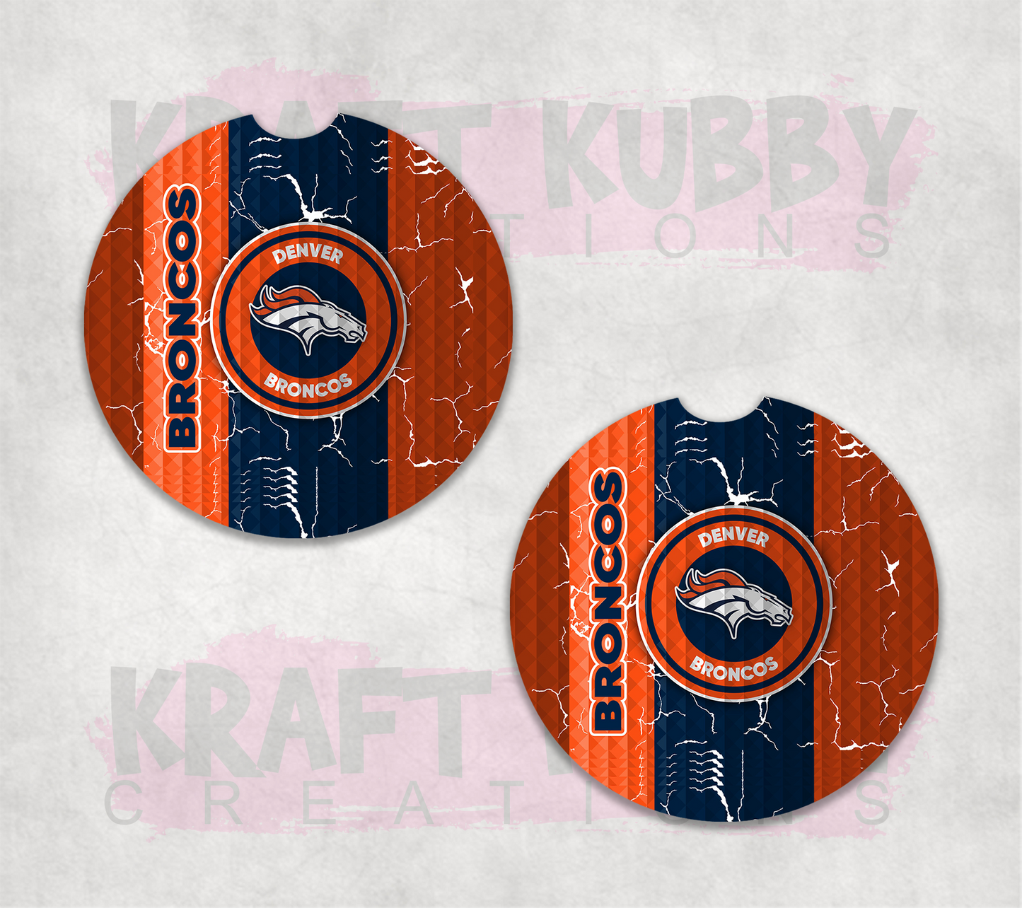 Car Coaster - Neoprene Car Coasters (2) - Sports - Broncos