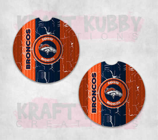 Car Coaster - Neoprene Car Coasters (2) - Sports - Broncos