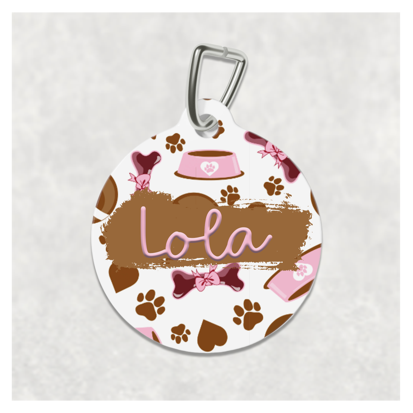 Pet Tag - Personalized Pet ID Tag - Round Tag - Lola