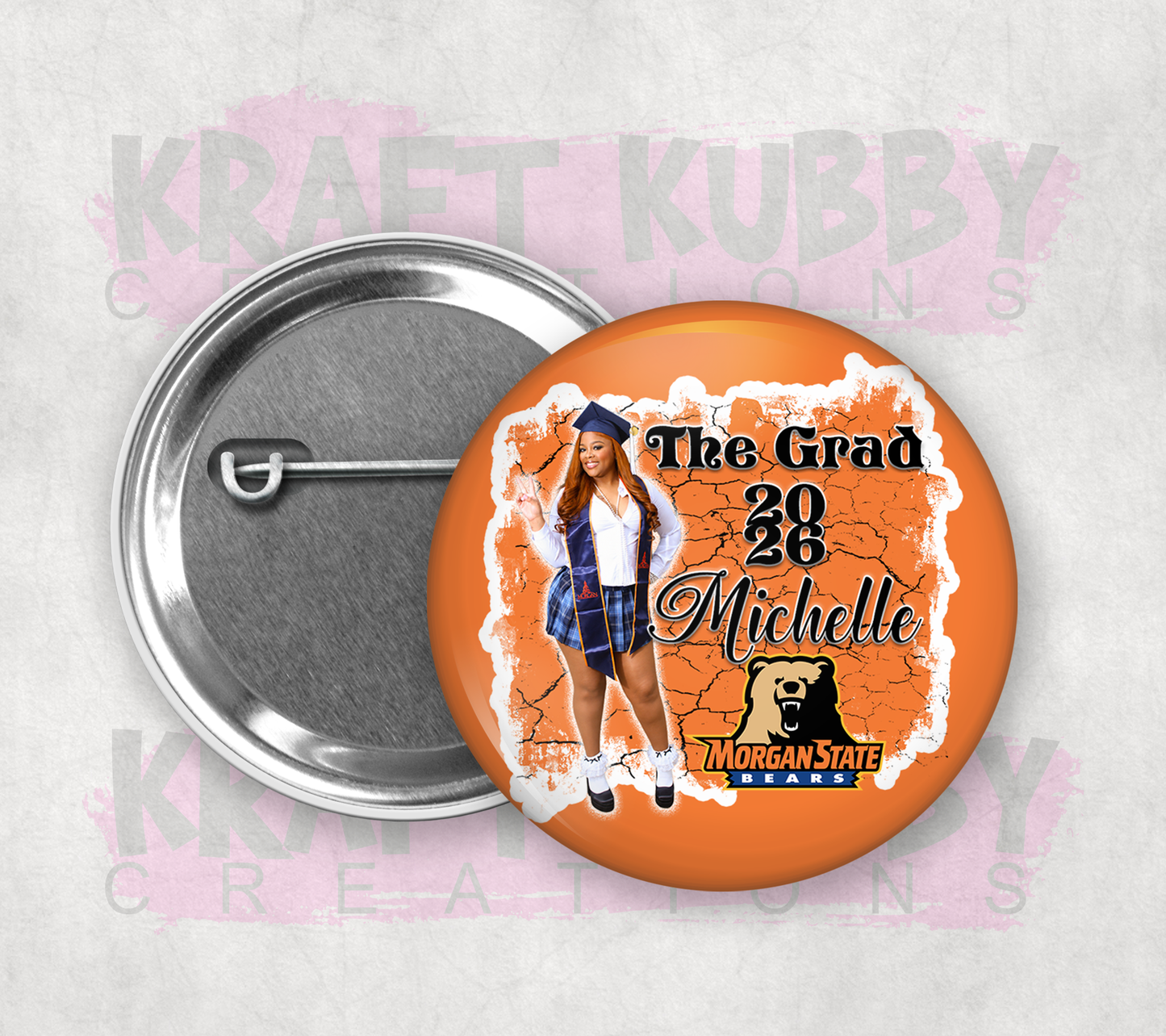 Buttons - Custom Graduation Pinback Buttons - 3 Button Sizes to Choose From