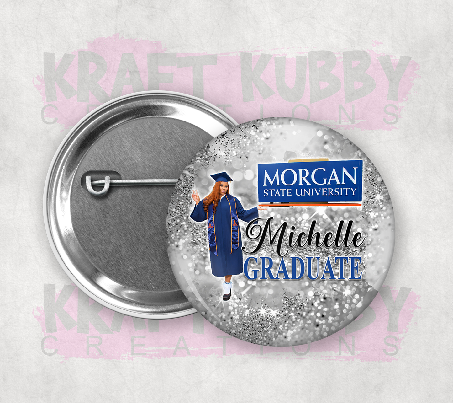 Buttons - Custom Graduation Pinback Buttons - 3 Button Sizes to Choose From