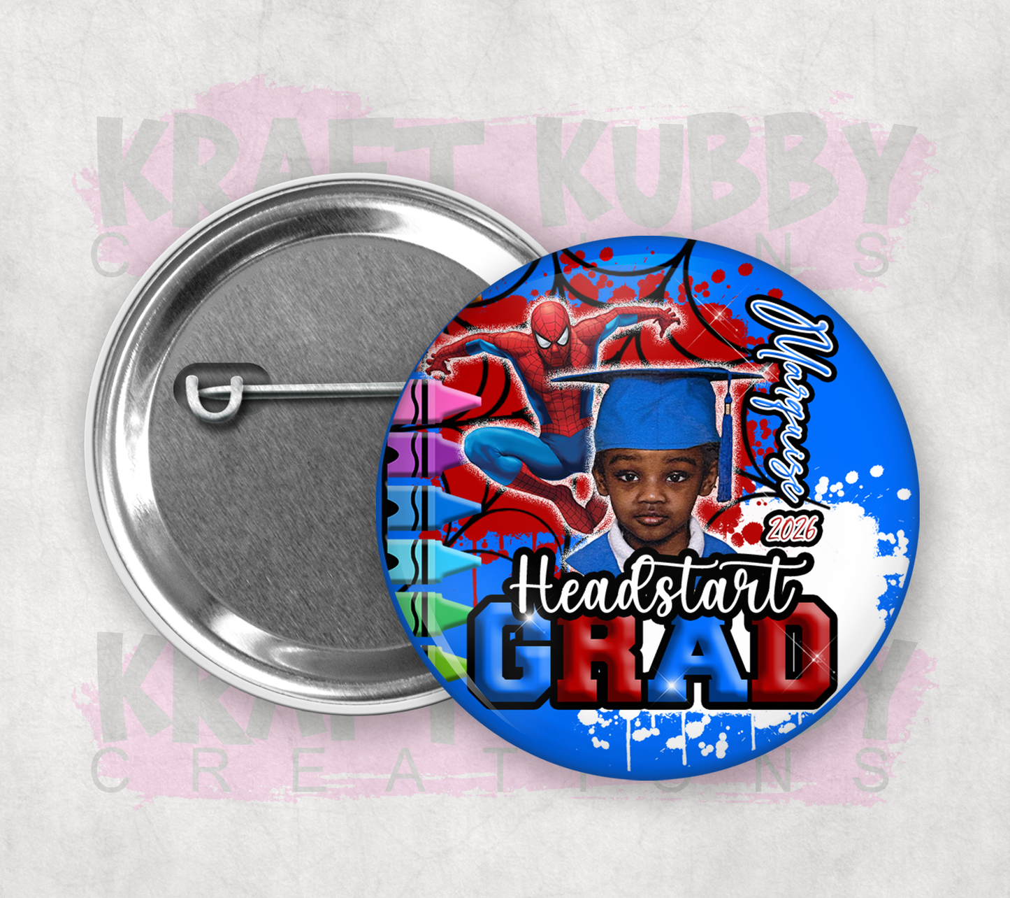 Buttons - Custom Graduation Pinback Buttons - 3 Button Sizes to Choose From