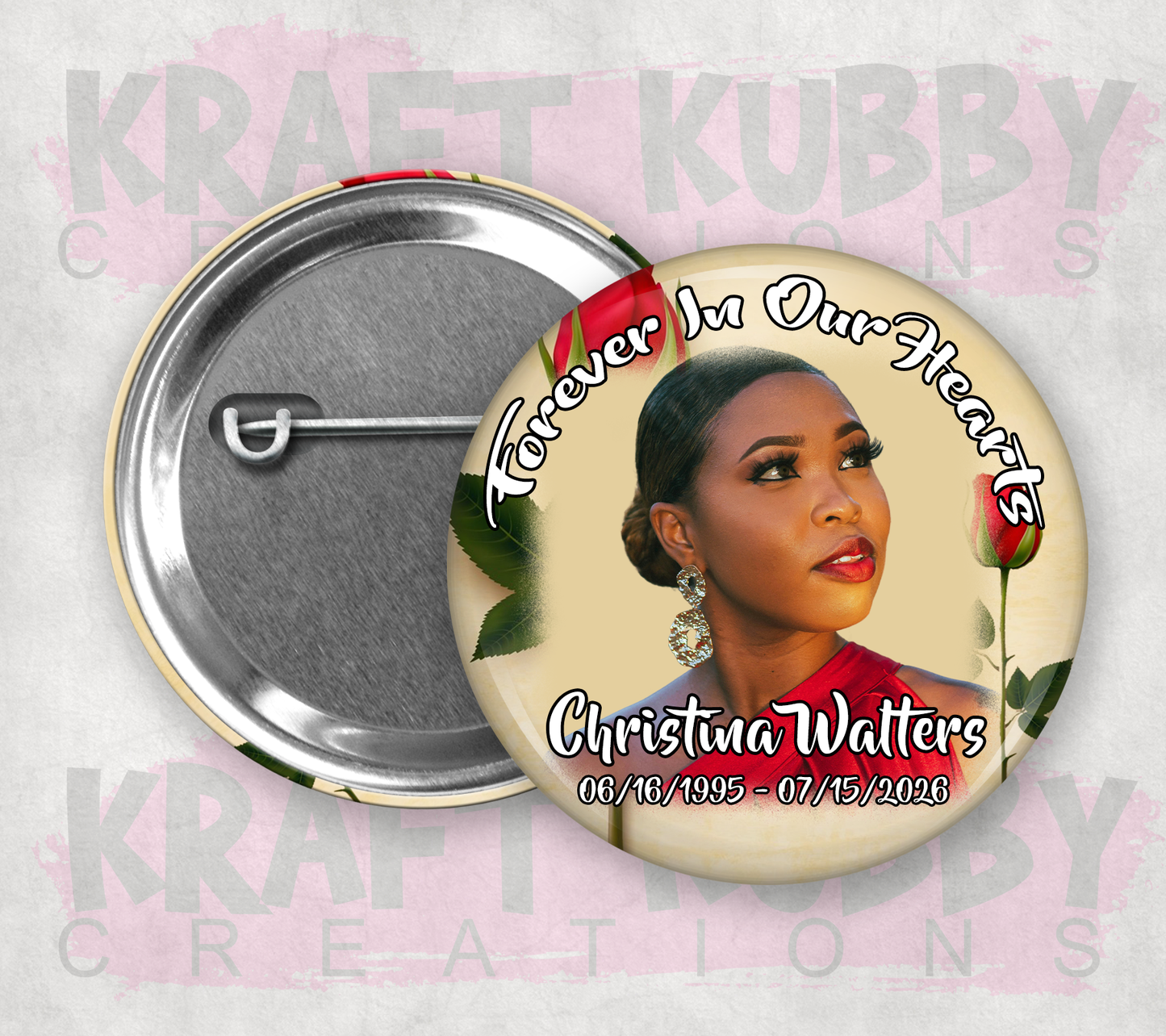 Memorial/Funeral Buttons, Magnets, Fans Bundle