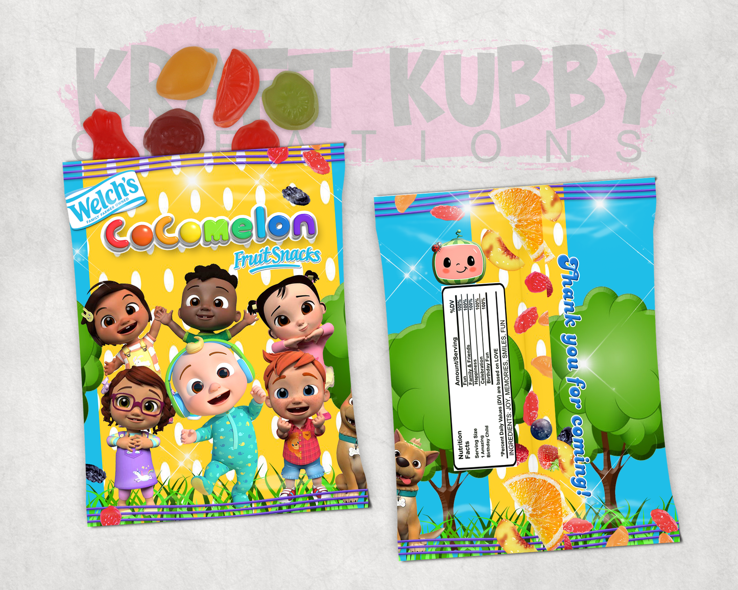 Party Treats Packages - 1 Dozen Treats Each - Cocomelon