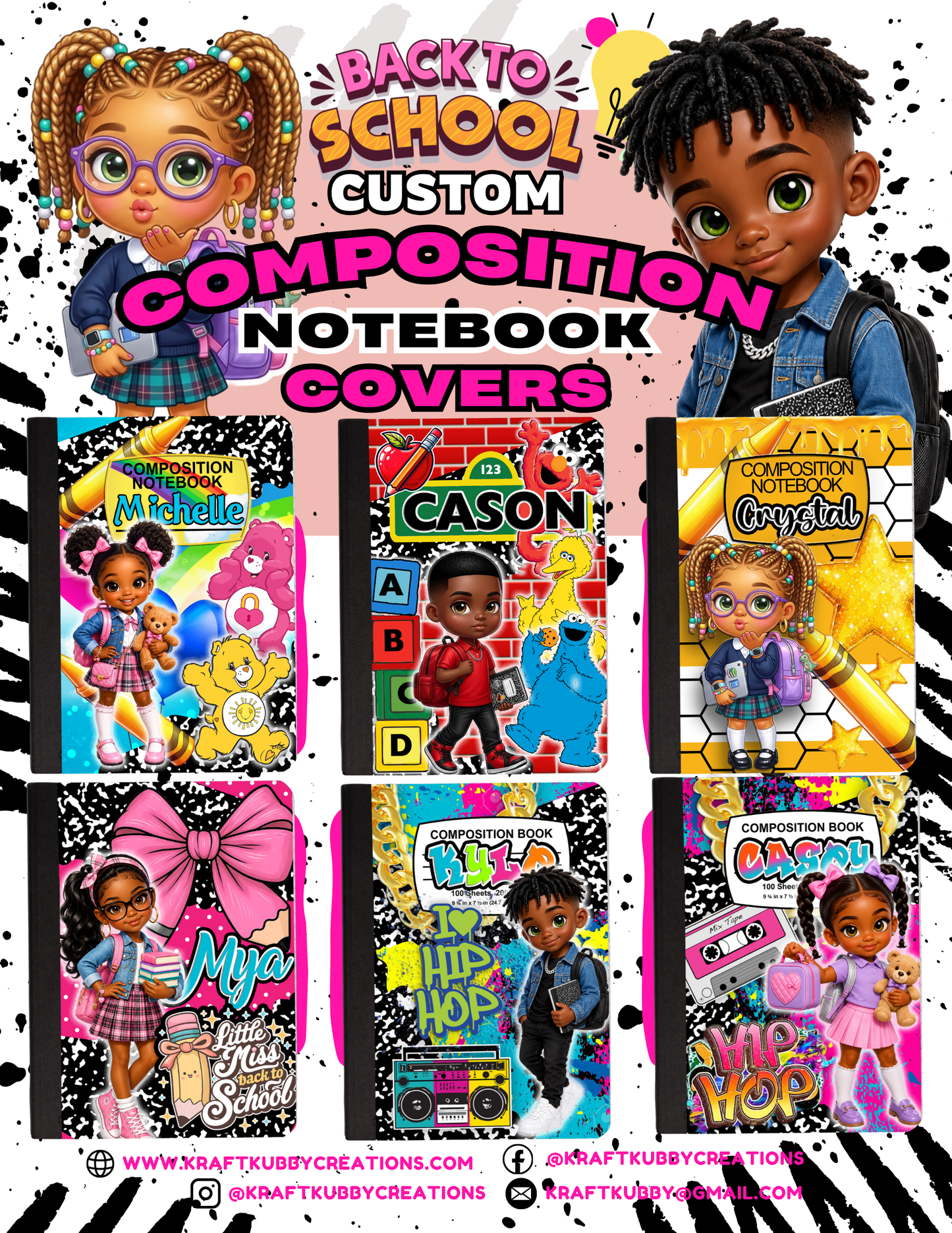 Composition Notebook Covers Templates Bundle #2