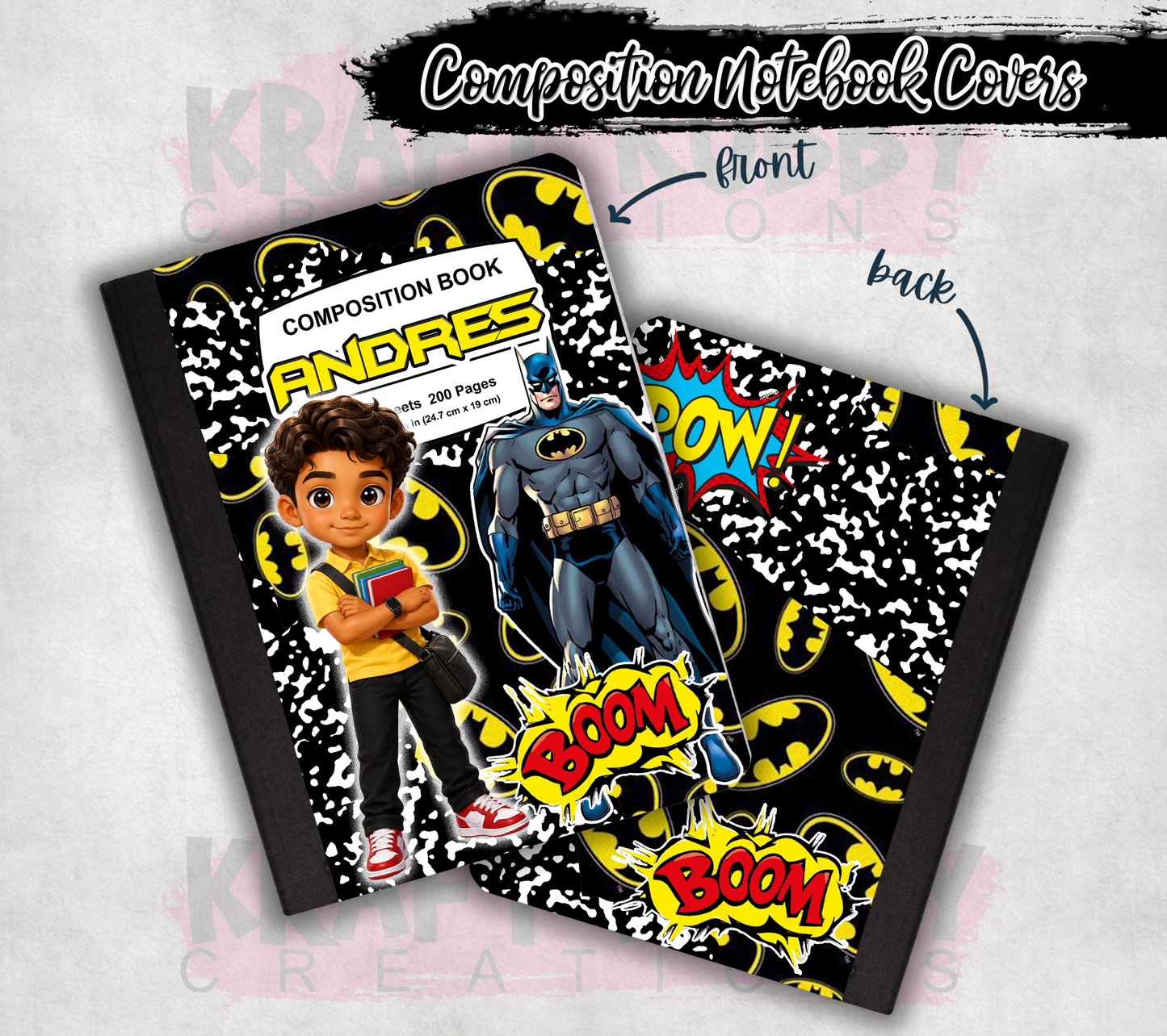 Custom Composition Books - Book and Custom Labels Included