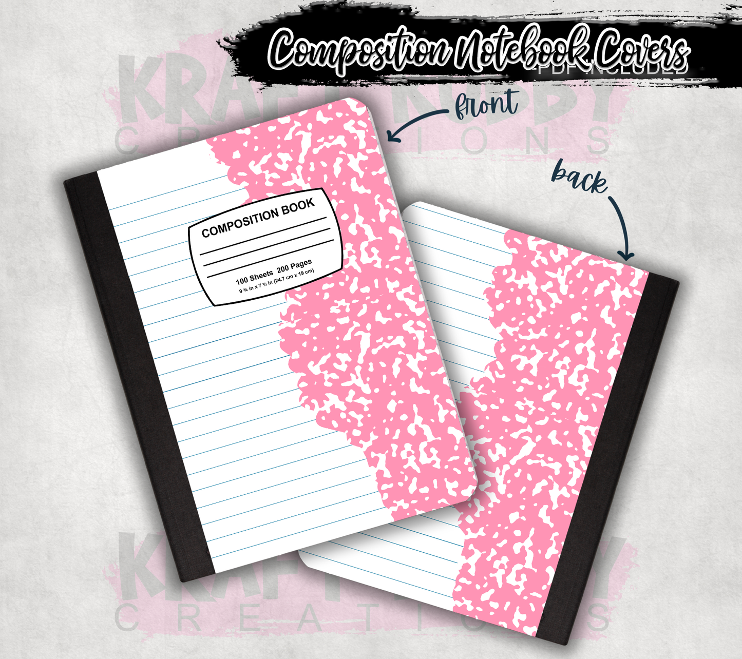 Custom Composition Books - Book and Custom Labels Included