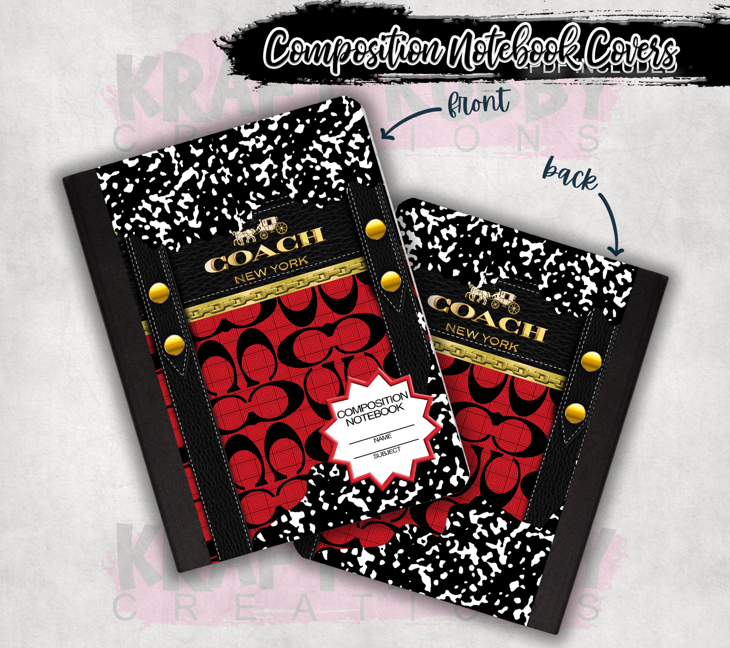 Custom Composition Books - Book and Custom Labels Included