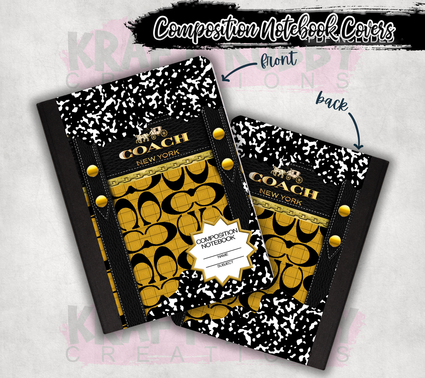 Custom Composition Books - Book and Custom Labels Included