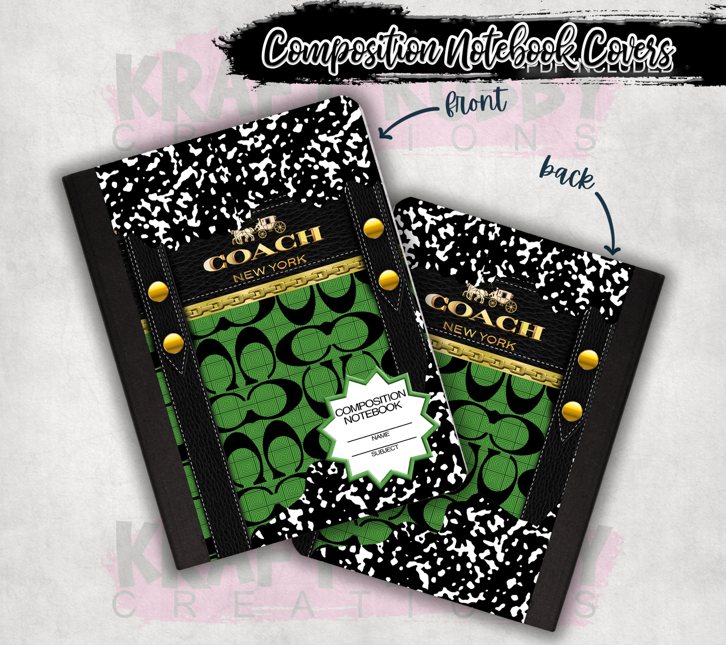 Custom Composition Books - Book and Custom Labels Included