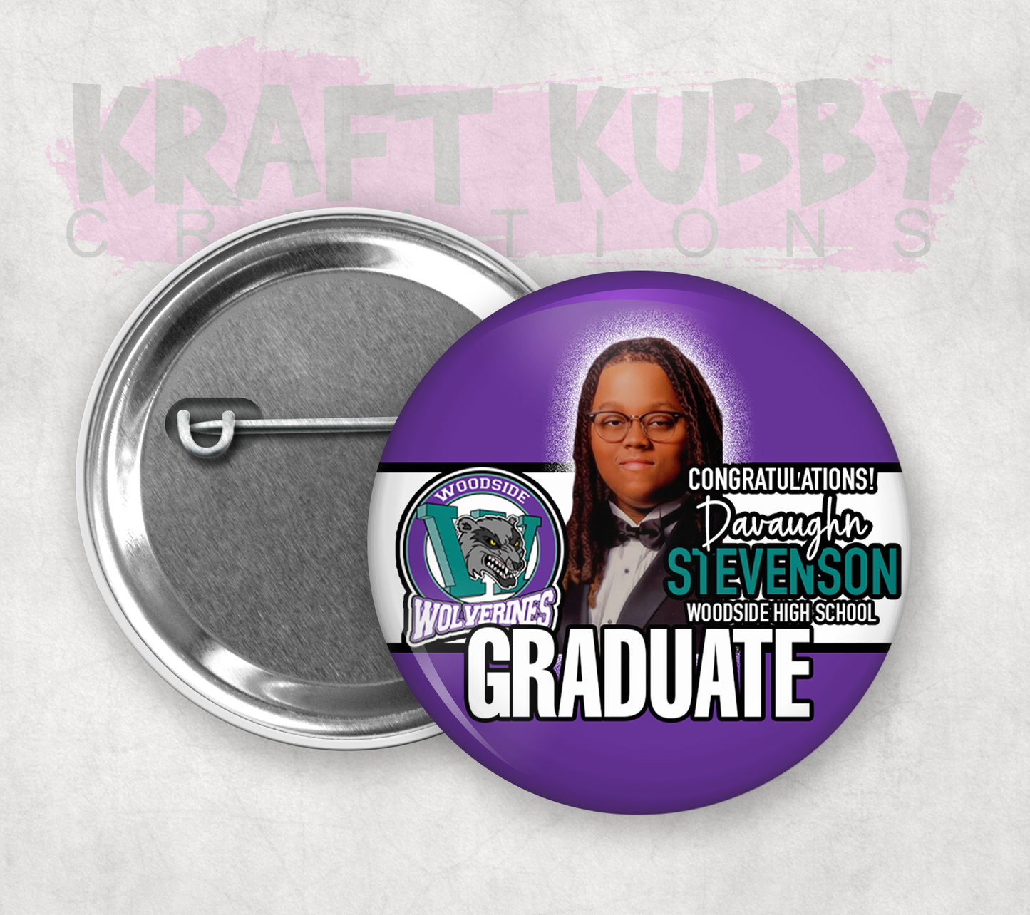 Buttons - Custom Graduation Pinback Buttons - 3 Button Sizes to Choose From