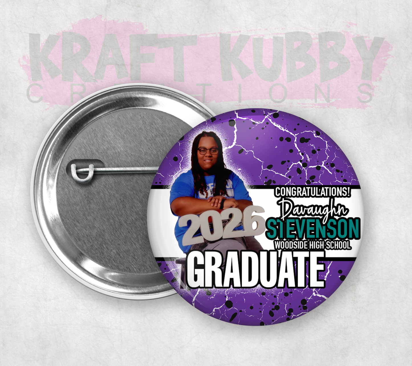 Buttons - Custom Graduation Pinback Buttons - 3 Button Sizes to Choose From