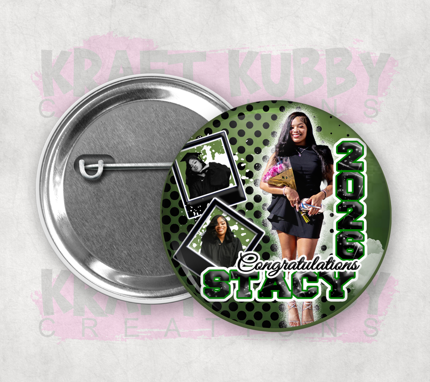 Buttons - Custom Graduation Pinback Buttons - 3 Button Sizes to Choose From