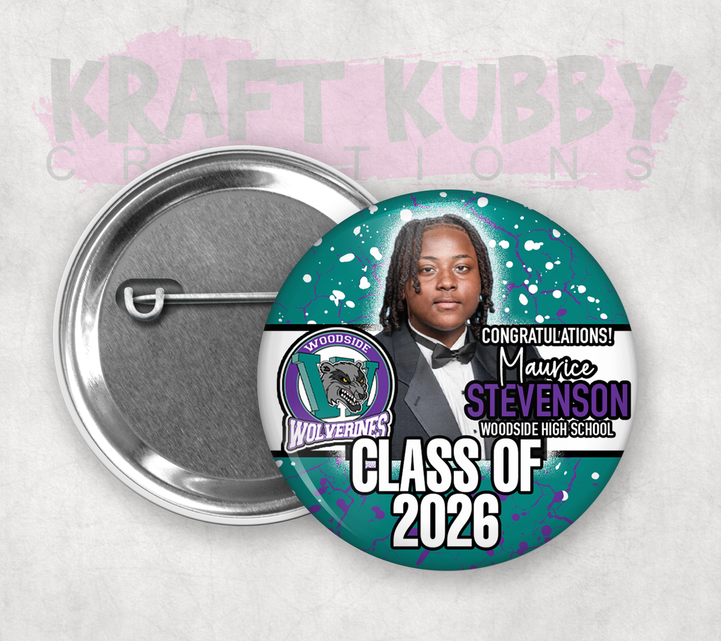 Buttons - Custom Graduation Pinback Buttons - 3 Button Sizes to Choose From