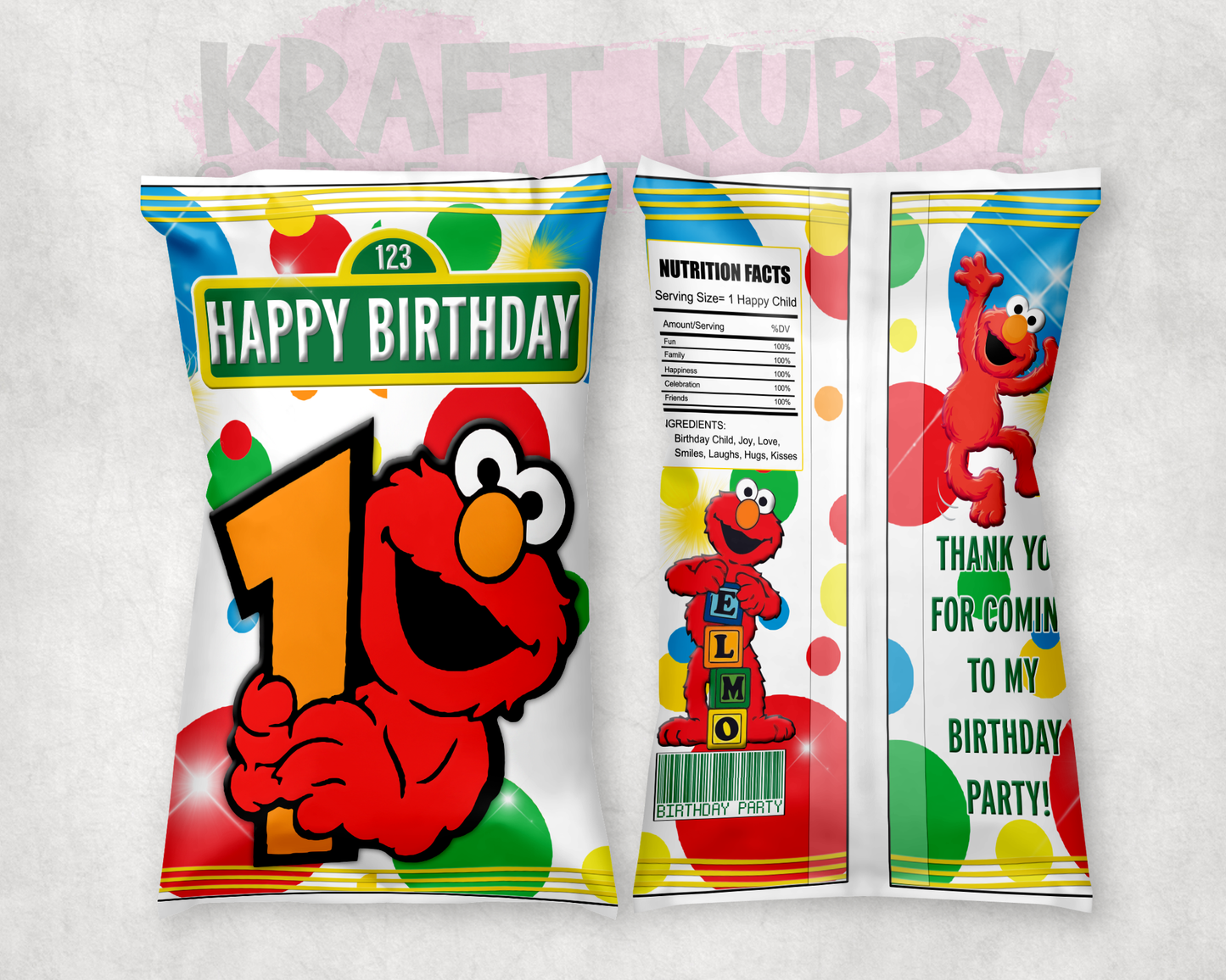 Party Treats Packages - 1 Dozen Treats Each - Elmo