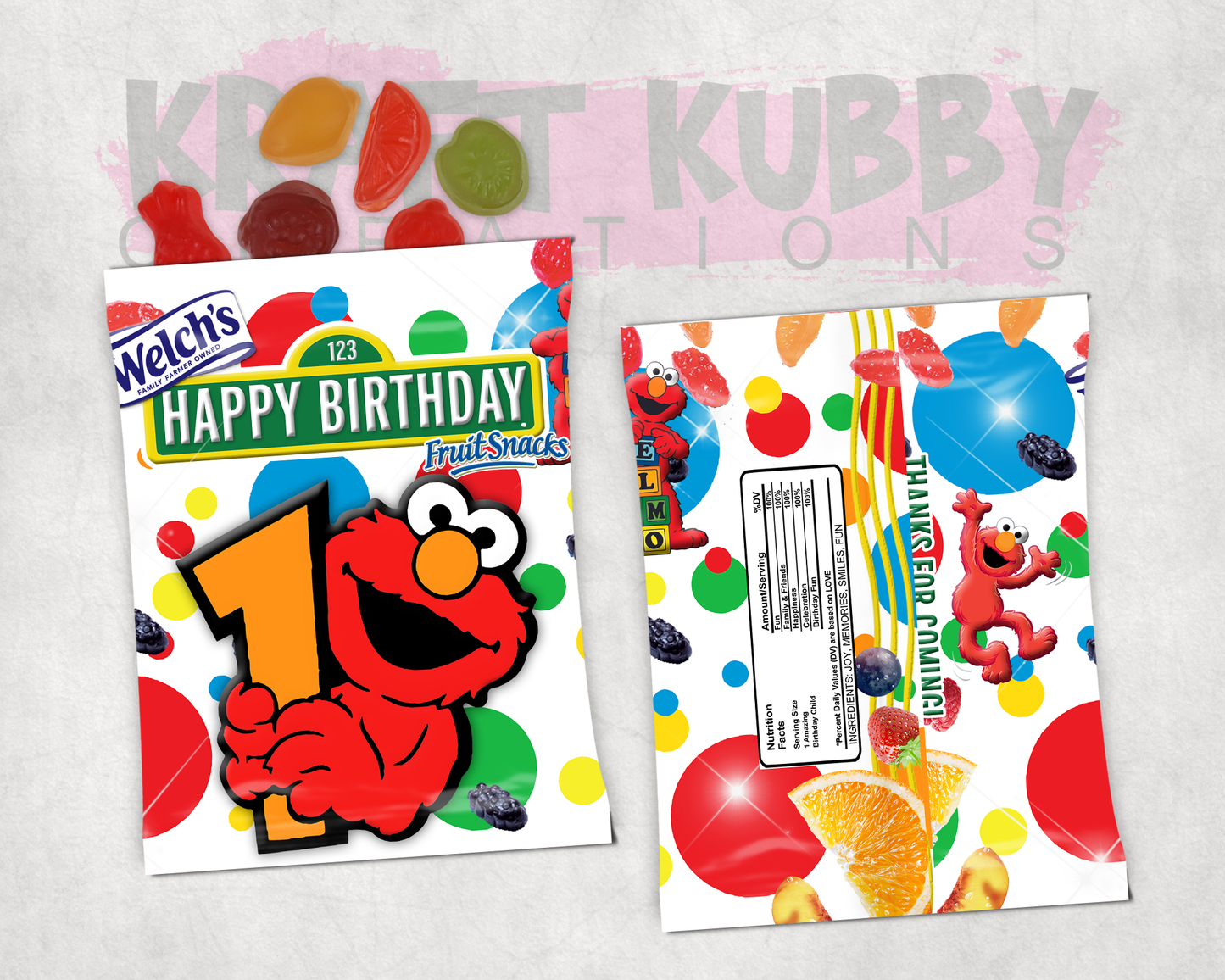 Party Treats Packages - 1 Dozen Treats Each - Elmo
